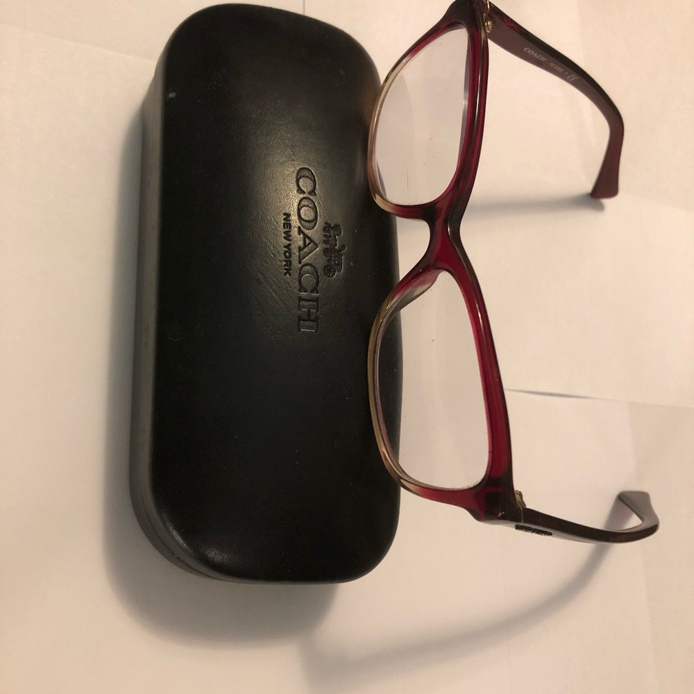 Coach Red Eyeglasses with Case